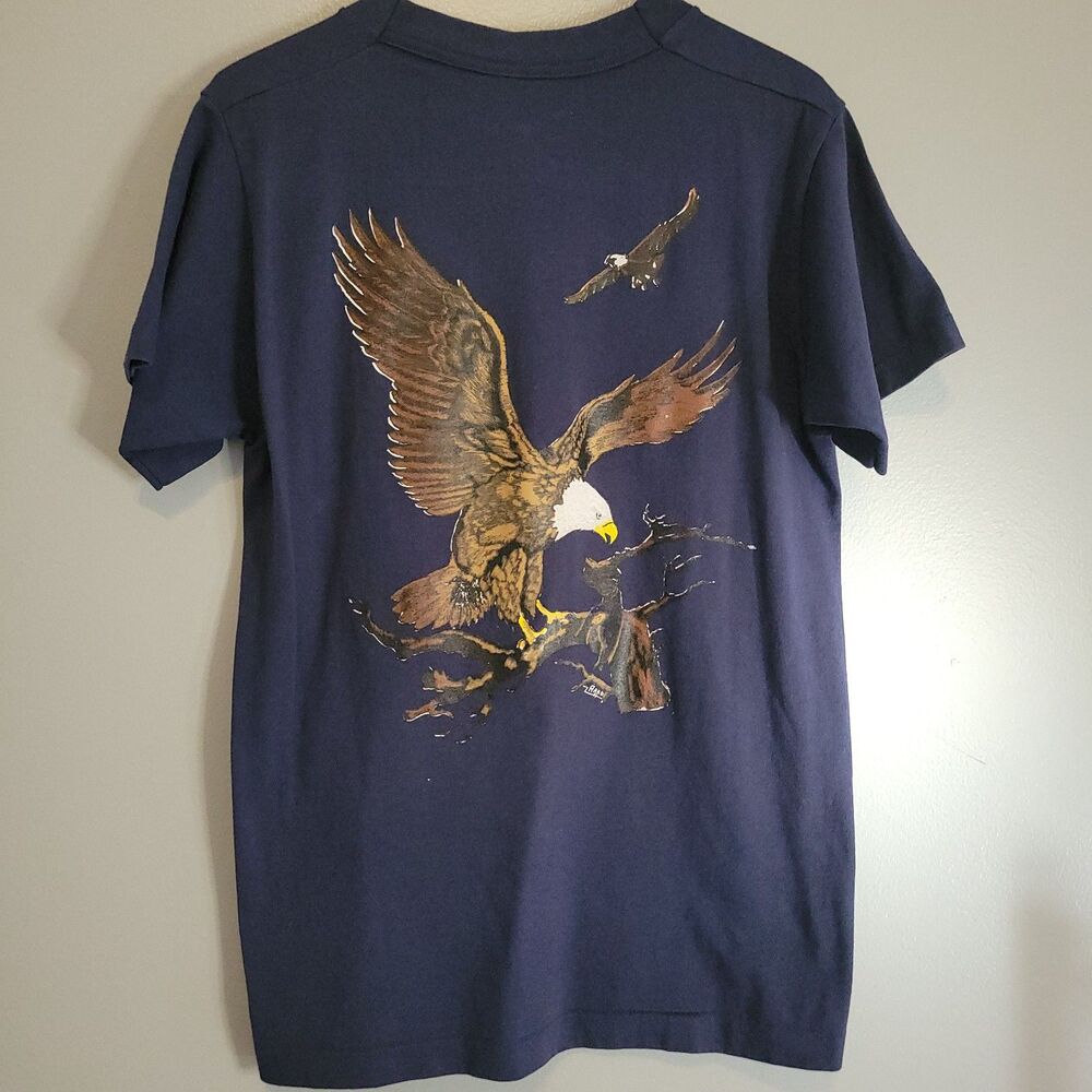 Vintage 90s Bald Eagle Western Cowboy Men's t-shirt Size Medium Single Stitch